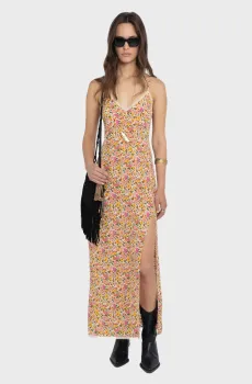 Женское платье с узором Ramelil Разноцветный XS ZADIG&VOLTAIRE WWDR02600_ECRU