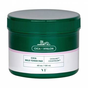 Мягкие тонер-пады для лица VT Cosmetics Cica Mild Toner Pad с центелой, 130 мл, 60 шт Мягкие тонер-пады для лица VT Cosmetics Cica Mild Toner Pad с центелой, 130 мл, 60 шт