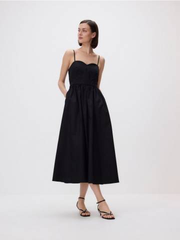 Reserved - Бавовняна мідісукня - чорний - 264FH-99X