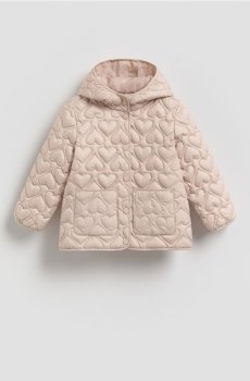 Reserved - Стьобана куртка з капюшоном - бежевий - 396HR-08X