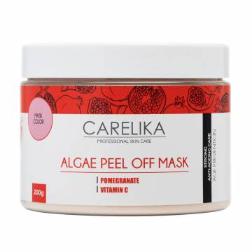 Альгинатная маска для лица Carelika Algae Peel Off Mask Pomegranate на основе водорослей с гранатом, 200 г Альгинатная маска для лица Carelika Algae Peel Off Mask Pomegranate на основе водорослей с гранатом, 200 г