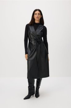 Reserved - Сукня зі штучної шкіри - чорний - XV496-99X