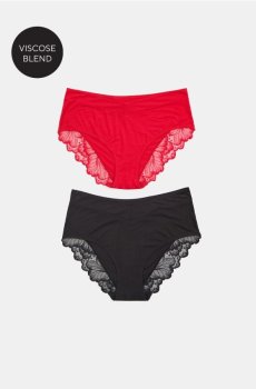 Трусики для вагітних hipster high – набір з 2 штук - червоний