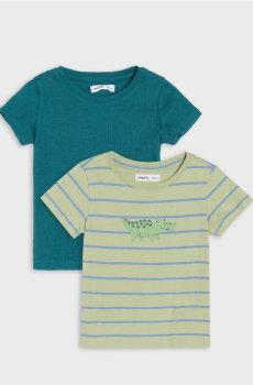 Бавовняні футболки з принтом 2 шт - кремовий