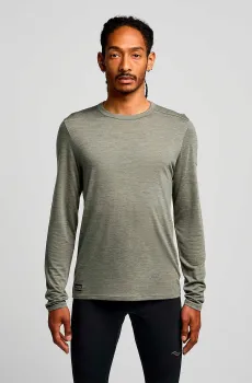 Мужской оливковый лонгслив PEREGRINE MERINO Оливковый M Saucony SAM800362-BUH