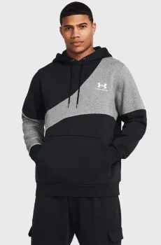Мужское черное худи UA Essential Flc Blocked HD Черный L Under Armour 1383070-001