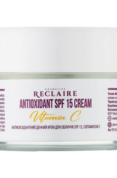 Антиоксидантный дневной крем для лица Reclaire Antioxidant SPF 15 Cream с витамином C, 50 мл