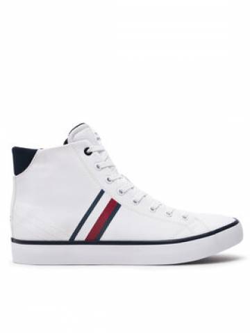 Tommy Hilfiger Снікерcи Th Hi Vulc Stripes Mesh FM0FM04948 Білий Tommy Hilfiger Снікерcи Th Hi Vulc Stripes Mesh FM0FM04948 Білий
