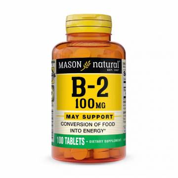 Витамин B2 Mason Natural Vitamin B2, 100 мг, 100 таблеток Витамин B2 Mason Natural Vitamin B2, 100 мг, 100 таблеток