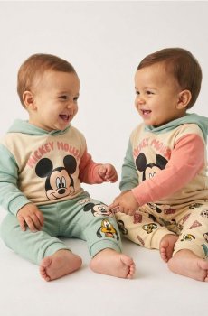 Флісові штани-джогери 2 pack Mickey Mouse - сіро-зелений