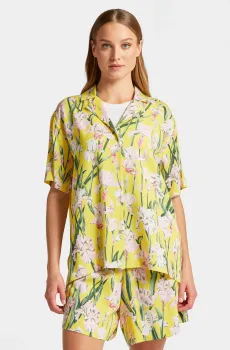 Женская желтая блуза с узором REL IRIS PRINT SS PYJAMA Желтый 38 Gant 4300207