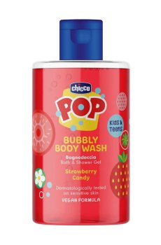 Детский гель для душа Chicco Pop Strawberry Candy Bubbly Body Wash, 300 мл
