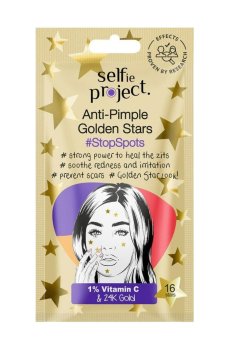 Патчи для лица Selfie Project StopSpots Anti-Pimple Golden Stars против высыпаний, 16 шт