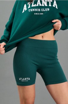 Ribotas velosipēda šorti ar uzrakstu "Atlanta Tennis Club" - синьо-зелений