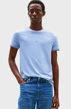 Мужская голубая футболка TOMMY LOGO TIPPED Голубой L Tommy Hilfiger MW0MW32584