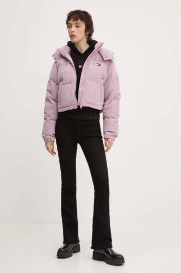 Пуховая куртка Tommy Jeans женская цвет фиолетовый зимняя oversize DW0DW18297 Пуховая куртка Tommy Jeans женская цвет фиолетовый зимняя oversize DW0DW18297