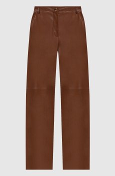 Коричневые кожаные брюки LEGNO
