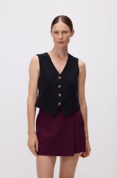 Reserved - Спідниця-шорти з віскози - червоне дерево - 299FT-93X