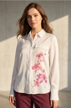 Атласна сорочка з кишенями - пастельний рожевий