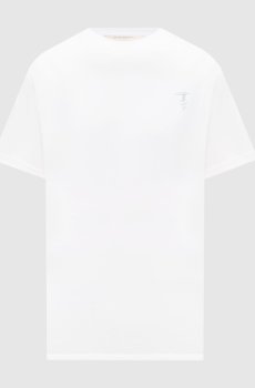 Белая футболка с принтом эмблемы