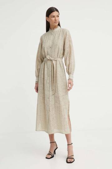 Платье Bruuns Bazaar MacluraBBCarlia dress цвет бежевый maxi прямое BBW3994 Платье Bruuns Bazaar MacluraBBCarlia dress цвет бежевый maxi прямое BBW3994