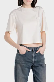 Женская белая футболка Белый S Replay W3411 .000.22658G