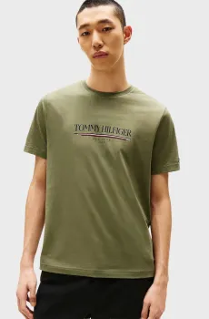 Мужская оливковая футболка BRAND LOVE Оливковый XL Tommy Hilfiger MW0MW40324