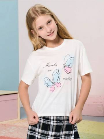 Бавовняна футболка - кремовий