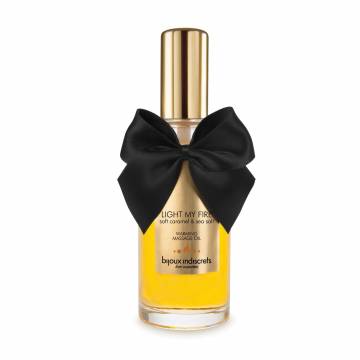 Согревающее массажное масло Bijoux Indiscrets Light My Fire Caramel & Sea Salt, 100 мл Согревающее массажное масло Bijoux Indiscrets Light My Fire Caramel & Sea Salt, 100 мл