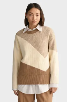 Женский свитер COLOUR BLOCK COTTON C-NECK Разноцветный XS Gant 4804157
