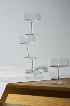 Рифлені келихи, 4 шт. - clear