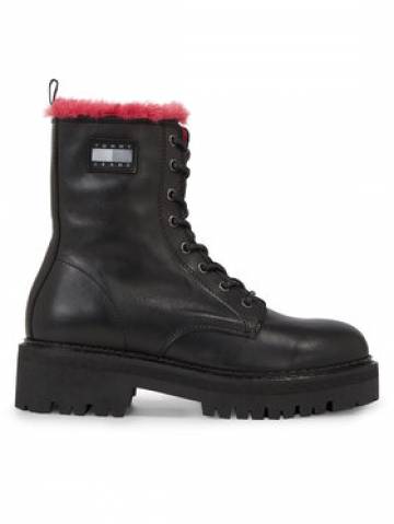 Tommy Jeans Ботильйони Tjw W Urban Boot Smooth Ltr Wl EN0EN02402 Чорний Tommy Jeans Ботильйони Tjw W Urban Boot Smooth Ltr Wl EN0EN02402 Чорний