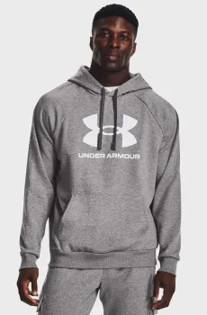 Мужское серое худи UA Rival Fleece Logo HD Серый XL Under Armour 1379758-025
