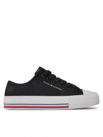 Tommy Hilfiger Кеди Low Cut Lace-Up Sneaker T3A9-33185-1687 S Чорний Tommy Hilfiger Кеди Low Cut Lace-Up Sneaker T3A9-33185-1687 S Чорний