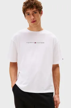 Мужская белая футболка SS TEE CONT Белый XL Tommy Hilfiger UM0UM03685