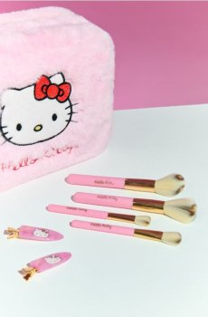 Набір кистей для макіяжу з органайзером Hello Kitty - різнобарвний