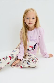 Бавовняні легінsy кльош 2 pack Hello Kitty - різнобарвний
