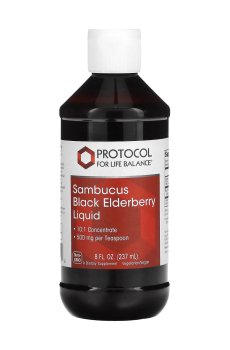 Черная бузина Protocol For Life Balance Sambucus Black Elderberry Liquid 500 мг в жидкости, 237 мл