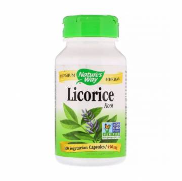 Корень солодки (лакрицы) Natures Way Licorice Root 450 мг, 100 капсул Корень солодки (лакрицы) Natures Way Licorice Root 450 мг, 100 капсул