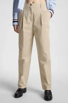 Женские бежевые брюки TAPERED PLEATED Бежевый M Tommy Hilfiger WW0WW39086