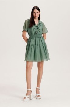 Reserved - Сукня з ліоцеллю - блідо-зелений - 4306T-07X
