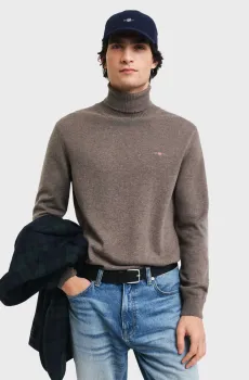 Мужской темно-серый гольф ROLLNECK Серый M Gant 8060070