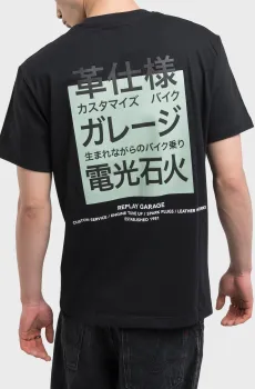 Мужская черная футболка Черный M Replay M3036 .000.22662