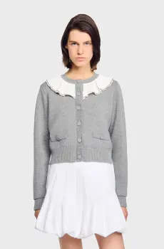 Женский серый кардиган Серый M Sandro SFPCA01262_Grey