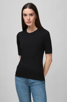 Женская черная футболка Черный S BOSS 50461122;001