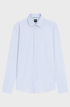 Мужская голубая рубашка с узором Голубой 41 BOSS 50561106;450