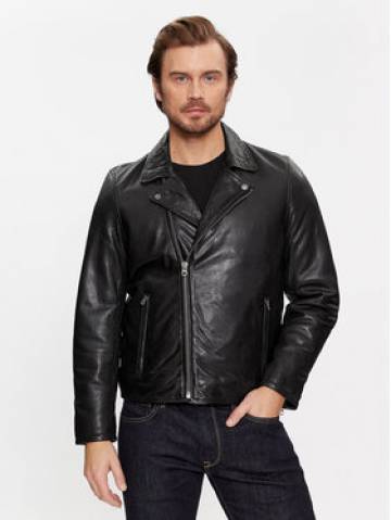 Pepe Jeans Шкіряна куртка Valen PM402881 Чорний Regular Fit Pepe Jeans Шкіряна куртка Valen PM402881 Чорний Regular Fit