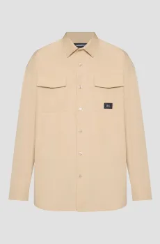 Мужская бежевая рубашка Бежевый M Karl Lagerfeld 552672.605961;410