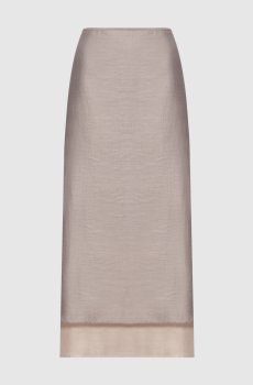 Серая юбка миди с цепочкой