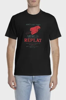 Мужская черная футболка Черный XL Replay M3385 .000.23608P